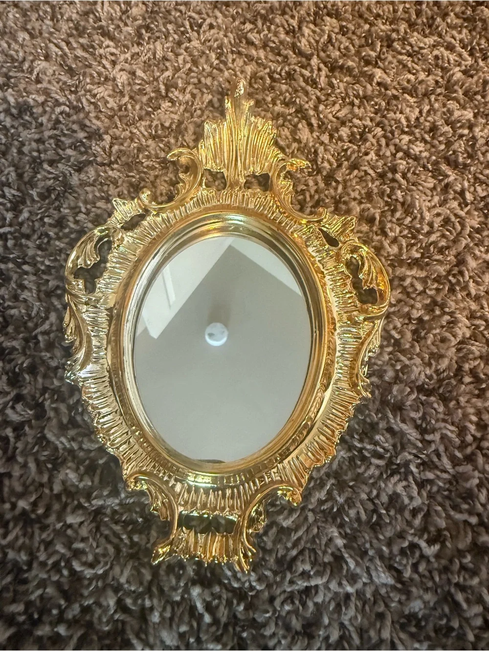 Vintage Ornate Gold Oval Wall Mirror